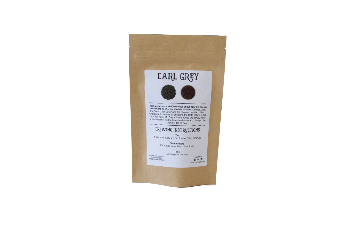 Earl Grey - Organic Black Tea Tandem Tea Company Packaging