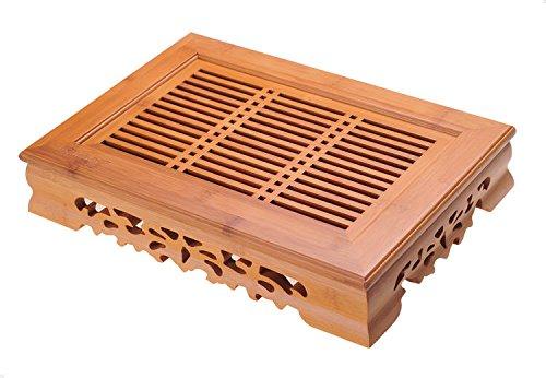 Traditional Bamboo Gongfu Tea Table Serving Tray (14''x10.3'')