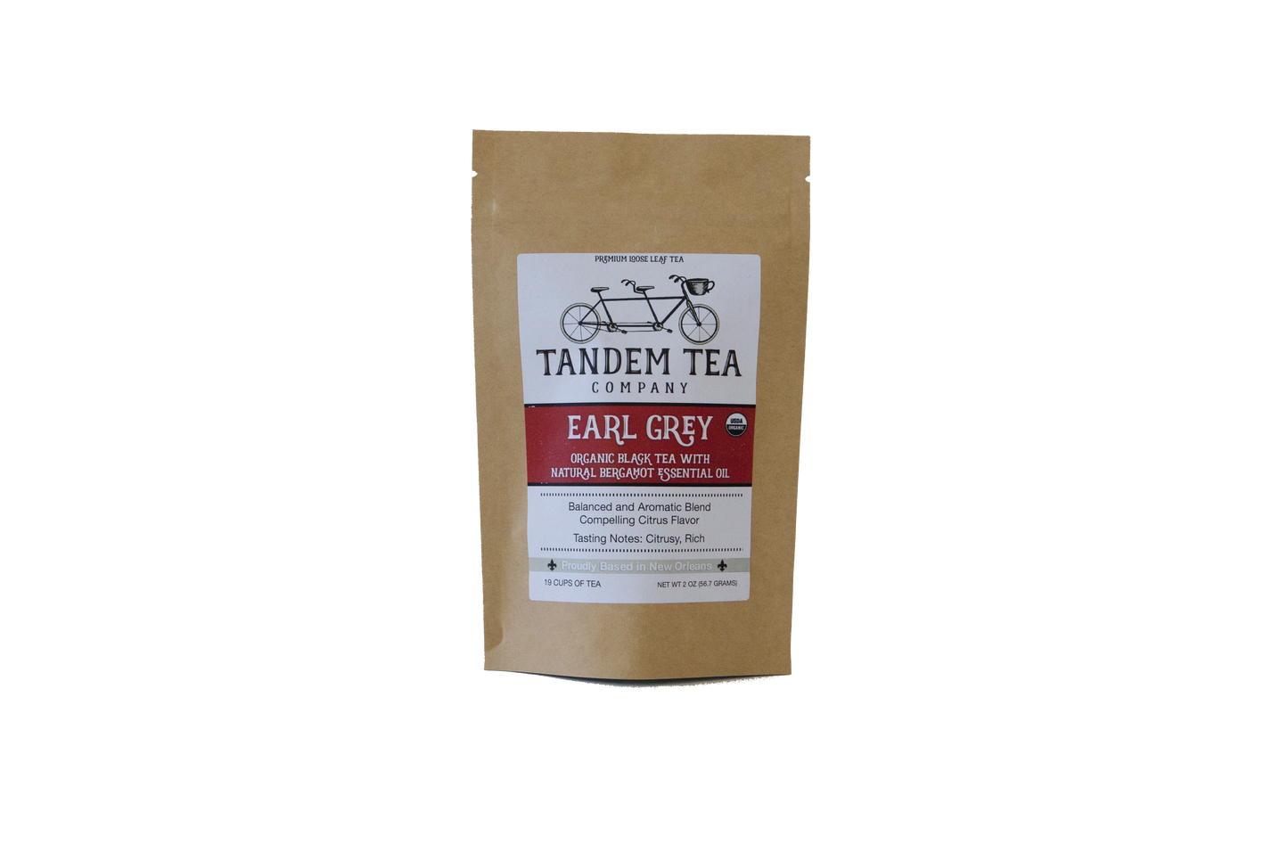 Earl Grey - Organic Black Tea Tandem Tea Company Packaging