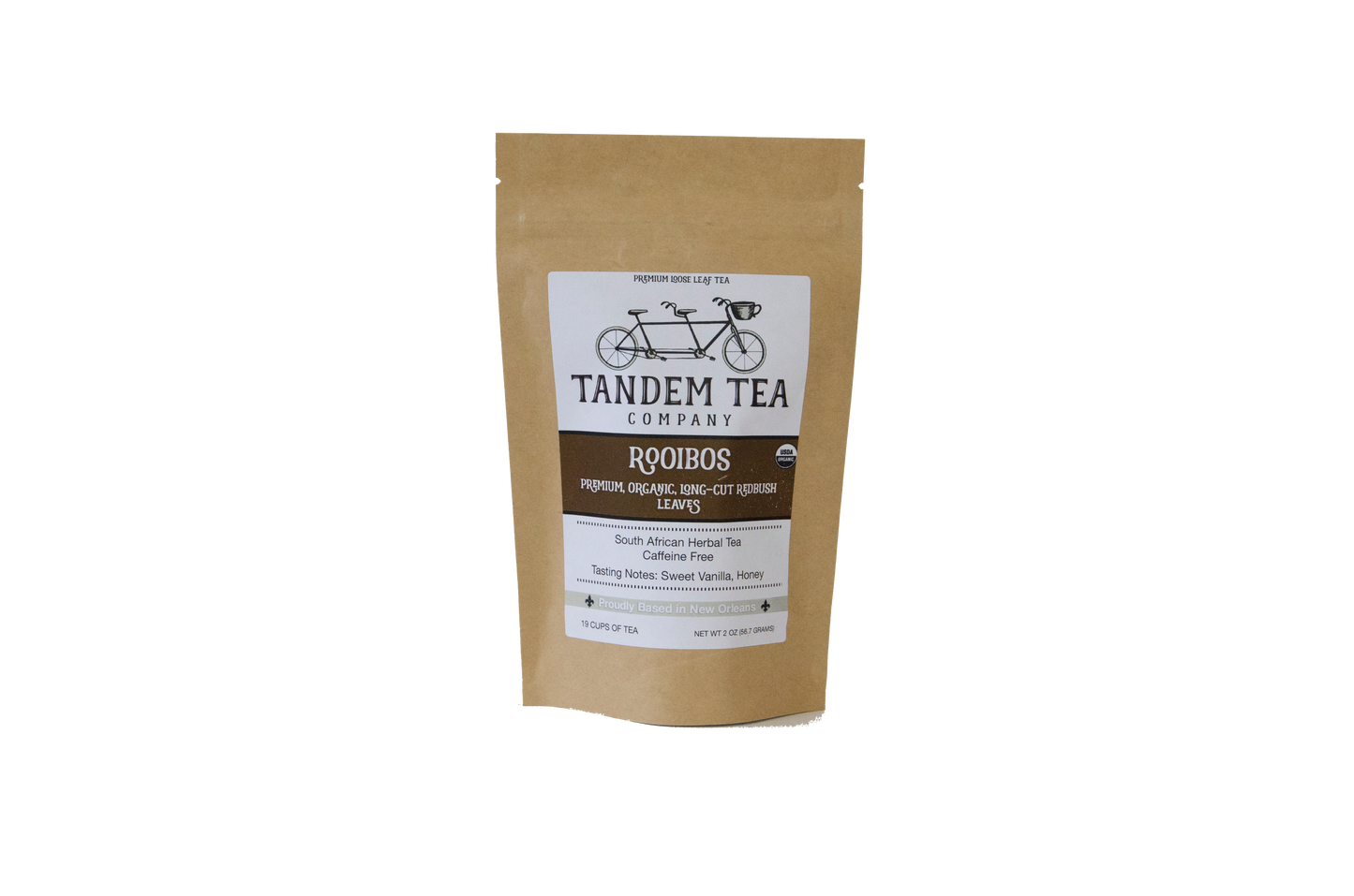 Rooibos - Organic Herbal Tea from South Africa Tandem Tea Company Packaging