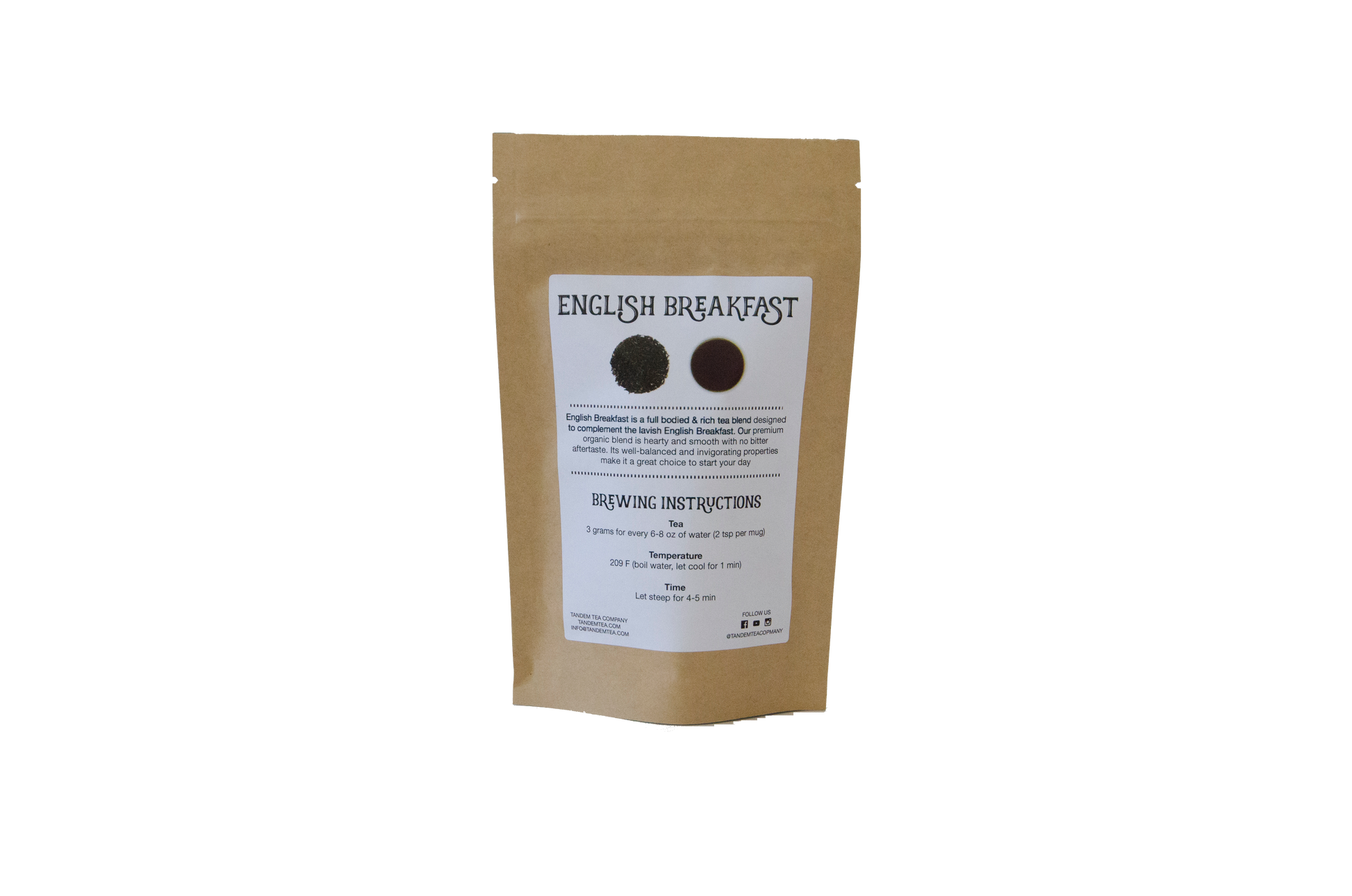English Breakfast - Organic Black Tea Blend Tandem Tea Company Packaging
